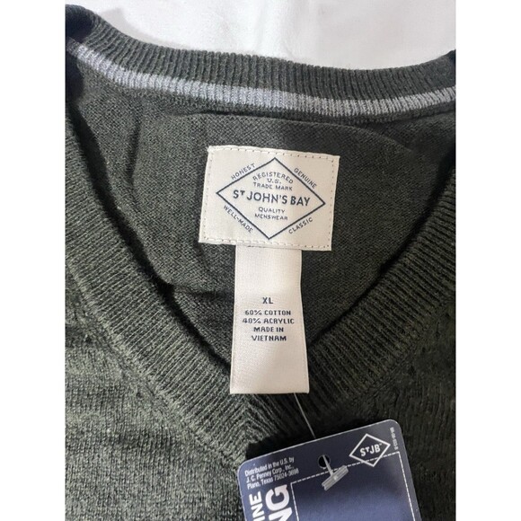 NWT St. John's Bay Forest Eclipse Long Sleeve V Neck Sweater Men's Size XL - Picture 3 of 10